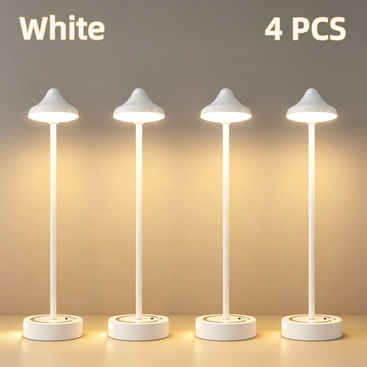 Creative Bedroom Decor: Motion-Sensing LED Table Lamp with Touch Control & Rechargeable Battery – Walnut Wood Ambient Desk Lamp for Hotels & Homes