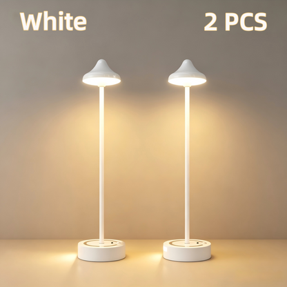 Creative Bedroom Decor: Motion-Sensing LED Table Lamp with Touch Control & Rechargeable Battery – Walnut Wood Ambient Desk Lamp for Hotels & Homes