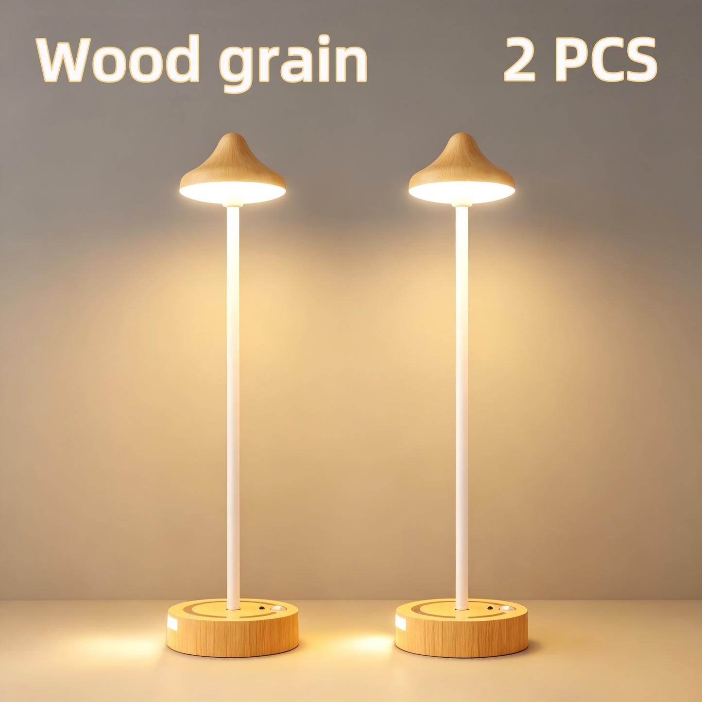 Creative Bedroom Decor: Motion-Sensing LED Table Lamp with Touch Control & Rechargeable Battery – Walnut Wood Ambient Desk Lamp for Hotels & Homes