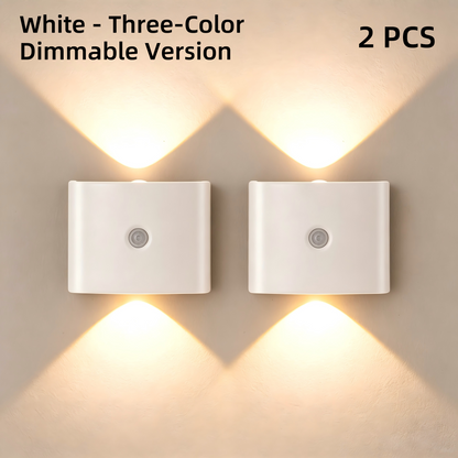 New Rechargeable Magnetic Motion-Sensor Wall Light – Wire-Free; Suitable as a Bedroom Bedside Reading Light or Ambient Light