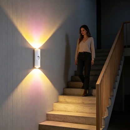 Wireless Magnetic RGB Gradient Motion Sensor Wall Light – Rechargeable Cordless Ambient Night Light