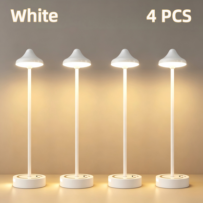 Creative Bedroom Decor: Motion-Sensing LED Table Lamp with Touch Control & Rechargeable Battery – Walnut Wood Ambient Desk Lamp for Hotels & Homes