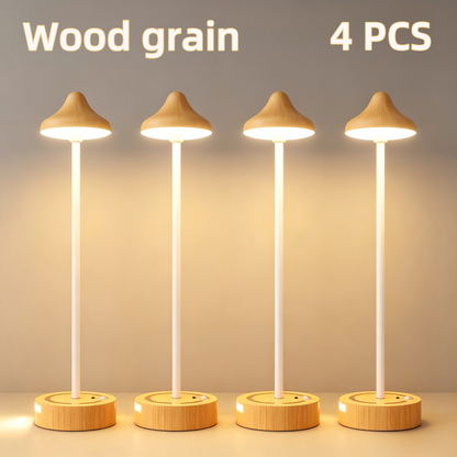 Creative Bedroom Decor: Motion-Sensing LED Table Lamp with Touch Control & Rechargeable Battery – Walnut Wood Ambient Desk Lamp for Hotels & Homes