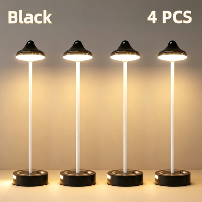 Creative Bedroom Decor: Motion-Sensing LED Table Lamp with Touch Control & Rechargeable Battery – Walnut Wood Ambient Desk Lamp for Hotels & Homes