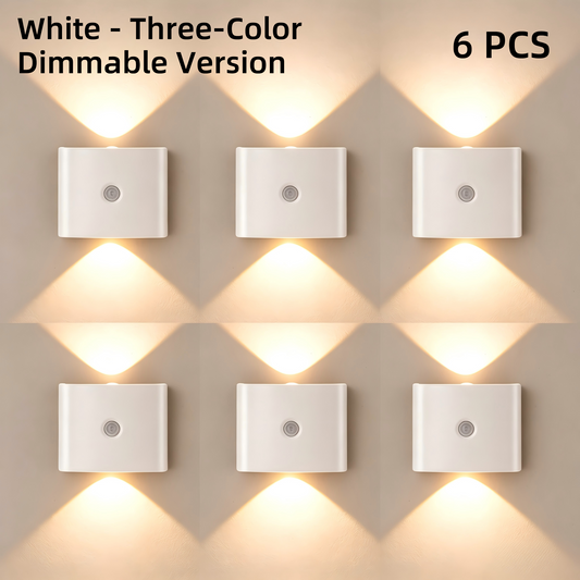 New Rechargeable Magnetic Motion-Sensor Wall Light – Wire-Free; Suitable as a Bedroom Bedside Reading Light or Ambient Light